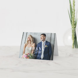 Gefaltete Foto-Hochzeit danken Ihnen Dankeskarte
