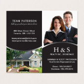 Gefaltete Grundstücksmakler-Visitenkarten Visitenkarten (Außenseite Aufgefaltet)