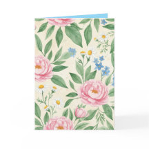 Gefaltete Grußkarte Leeres Florales Frühlingsmuste