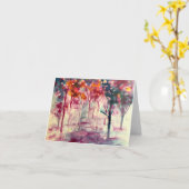 Gefaltete Grußkarte Romantische Bäume Karte (Gelbe Blume)