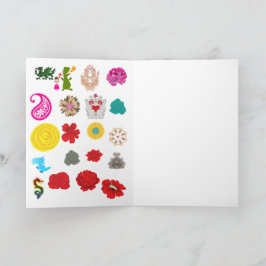 Gefaltete Grußkarten | Florale Drachen Kunst Karte
