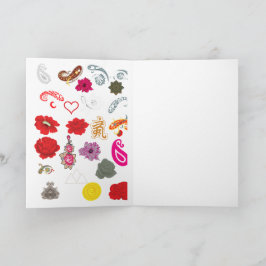 Gefaltete Grußkarten | Paisley-Blumen-Eleganz Karte