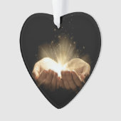 Gefaltete Hände, die Licht halten Ornament (Vorderseite)