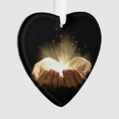 Gefaltete Hände, die Licht halten Ornament (Vorderseite)