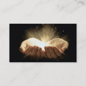 Gefaltete Hände, die Licht halten Visitenkarte (Rückseite)