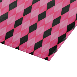 Gefaltete Harlequin-Pink-Schwarz-11x8-SCHNITTSTELL Schneidebrett
