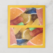 Gefaltete Platzkarte für die Kindergeburtstagsfeie (Außenseite Aufgefaltet)