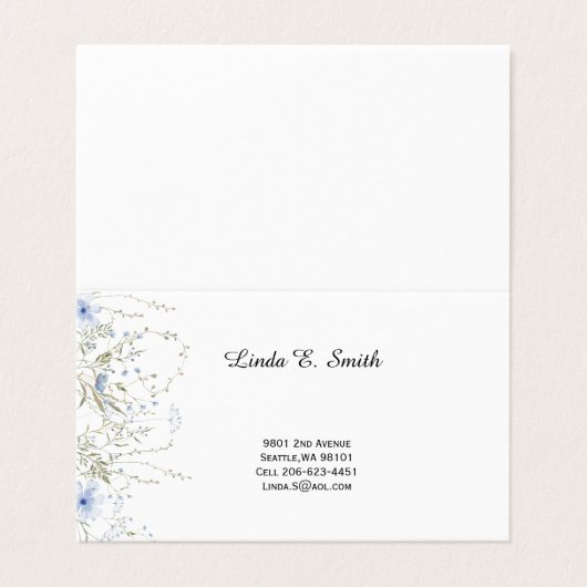 Gefaltete Visitenkarten (Außenseite Aufgefaltet)