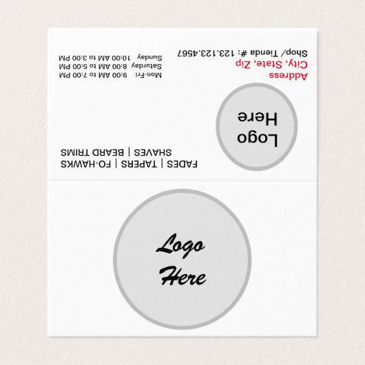 Gefaltete Visitenkarten (Außenseite Aufgefaltet)