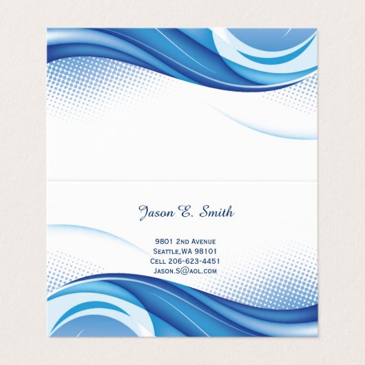 Gefaltete Visitenkarten (Außenseite Aufgefaltet)