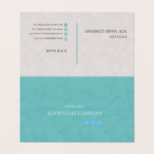 Gefaltete Visitenkarten (Außenseite Aufgefaltet)