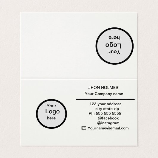 Gefaltete Visitenkarten (Außenseite Aufgefaltet)