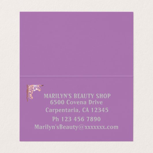 Gefaltete Visitenkarten (Innenseite Aufgefaltet)