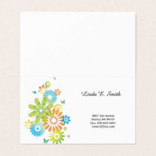 Gefaltete Visitenkarten (Außenseite Aufgefaltet)