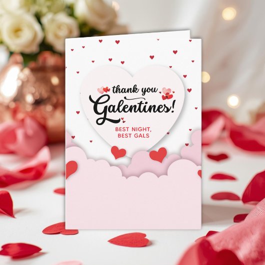 Gefaltetes Galentine's Dankeskarte