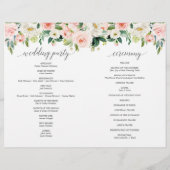 Gefaltetes Hochzeitsprogramm-Büchlein mit floraler Flyer (Hinten)