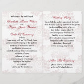 gefaltetes Hochzeitsprogramm für rote Monogramm (Rückseite)