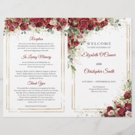 gefaltetes Programm Buhu burgundy und Blush Rose