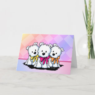 Gefaltetes Westie-Trio-Welpen-Karten Dankeskarte