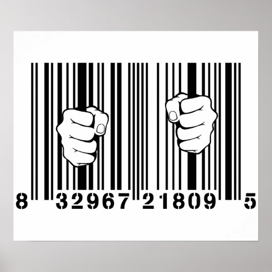 Gefangen durch den Konsum UPC Barcode Gefangengeno Poster (Vorne)