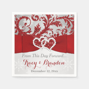 Gefangen in der Liebe verheiratet Herzen Hochzeit Serviette
