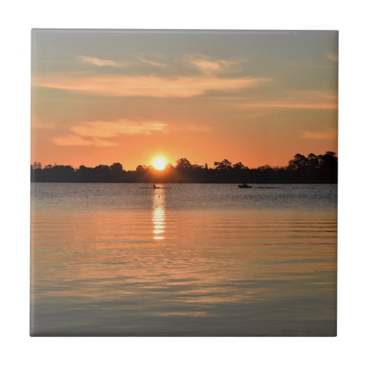 Gefangen in der Sunset Keramik Tile Fliese (Vorderseite)