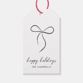 Gefangen mit Liebe Black Bow Happy Holidays Geschenkanhänger (Vorderseite)