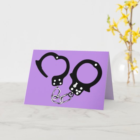 GEFANGENE DER LIEBE HANDCUFFS GREETING CARDS KARTE (Gelbe Blume)