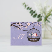 Gefangene der Liebe Mauve Wedding Tischnummer Card (Stehend Vorderseite)
