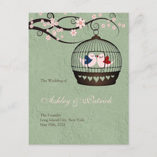 Gefangene des Hochzeitsprogramms für Lieben Ankündigungspostkarte (Vorderseite)