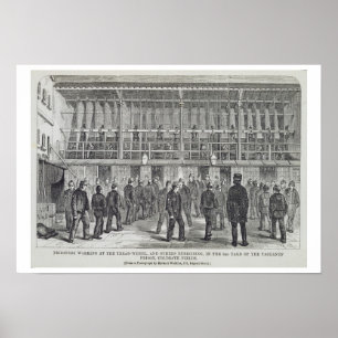 Gefangene, die am Schritt-Rad und an anderen ex Poster