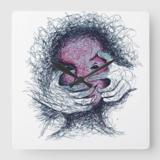 Gefangene Emotionen - Surreal Abstrakt Art T - Shi Quadratische Wanduhr