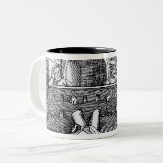 Gefangene im des Lollards Turm Zweifarbige Tasse (Vorderseite Links)