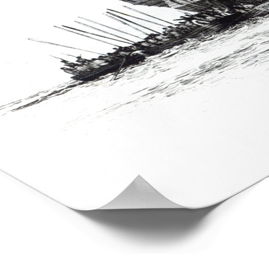 Gefangenenschiff im Hafen von Portsmouth Poster (Ecke)