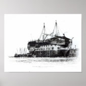 Gefangenenschiff im Hafen von Portsmouth Poster (Vorne)