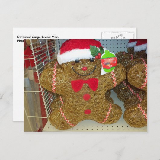 Gefangener Gingerbread Man Postkarte (Vorne/Hinten)