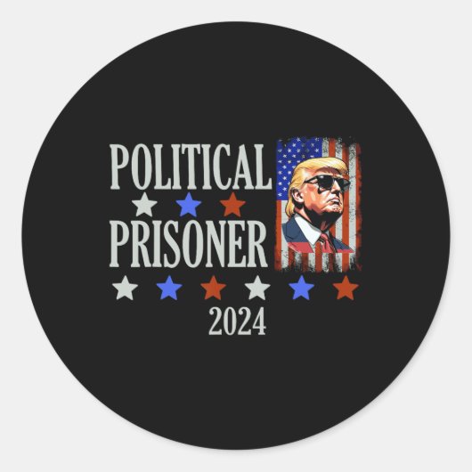 Gefangener Trump 2024 Runder Aufkleber (Vorderseite)