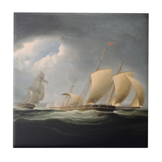 Gefangennahme der Tripolis | Thomas Birch Keramik Fliese (Vorderseite)