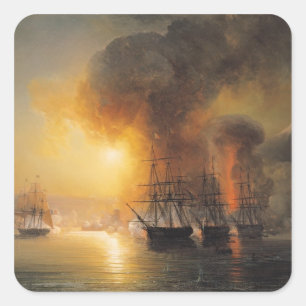 Gefangennahme des Forts von Heilig-Jean-d'Ulloa Quadratischer Aufkleber