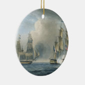 Gefangennahme des Pomone durch HMS Arethusa vor Keramikornament (Rechts)