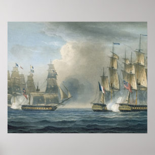Gefangennahme des Pomone durch HMS Arethusa vor Poster