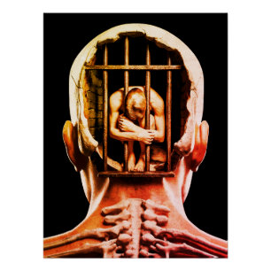 Gefängnis des Geistes – Surrealistische konzeption Poster
