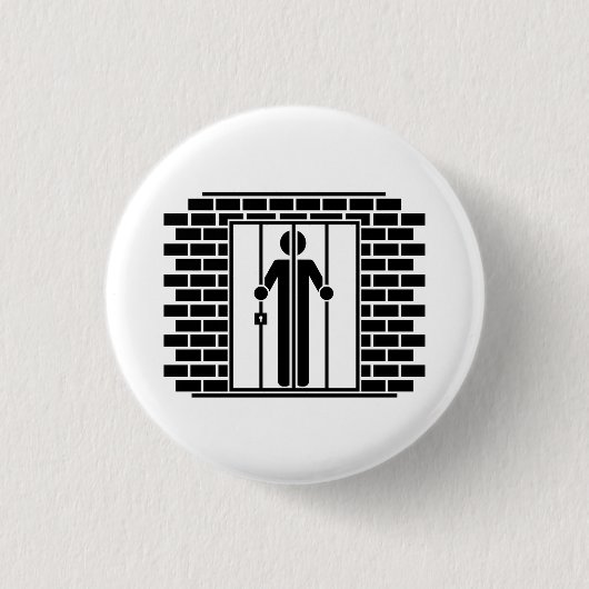 "Gefängnis Piktogramm-Knopf der Zeit-I" Button (Vorderseite)