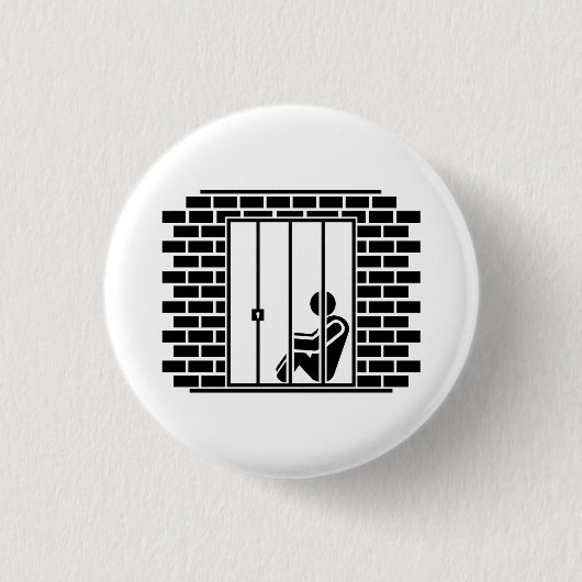 "Gefängnis Piktogramm-Knopf der Zeit-II" Button (Vorderseite)