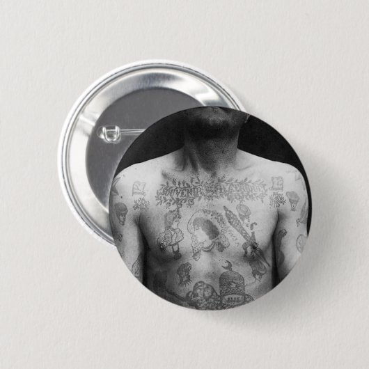 Gefängnis-Tätowierungen Button (Vorne & Hinten)