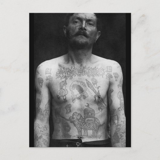 Gefängnis Tattoos Postkarte (Vorderseite)