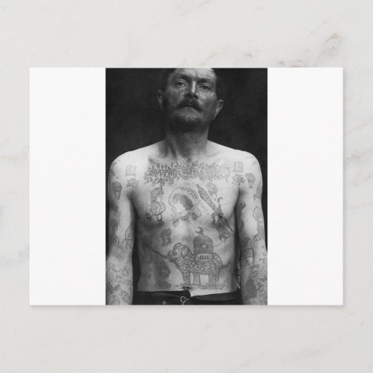 Gefängnis Tattoos Postkarte (Vorderseite)