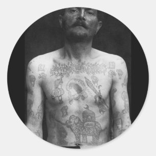 Gefängnis Tattoos Runder Aufkleber