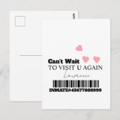 Gefängnis Weite Entfernung Süße Herzen Besuch Postkarte (Vorne/Hinten)