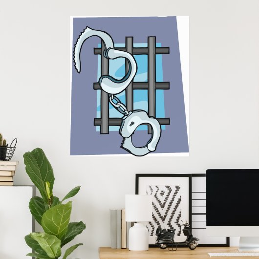 Gefängnishandschellen Poster (Heimbüro)